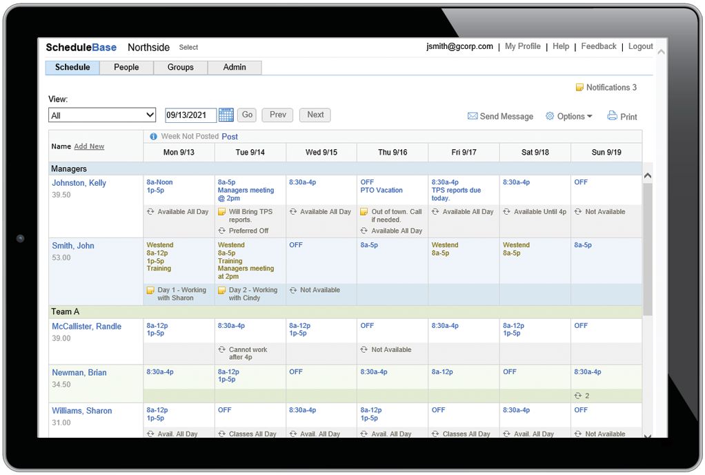 Online Employee Scheduling Software for all devices